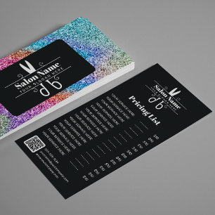 Liste de prix du salon de coiffure holographique à