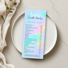 Liste de prix du salon de coiffure Ongles Maquilla