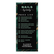 Liste de prix du salon de manucure en marbre doré