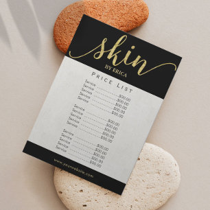 Liste de prix élégante d'esthéticienne de salon de