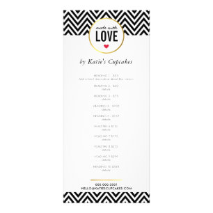 LISTE DE PRIX fait avec amour moderne chevron noir