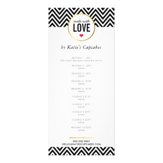 LISTE DE PRIX fait avec amour moderne chevron noir