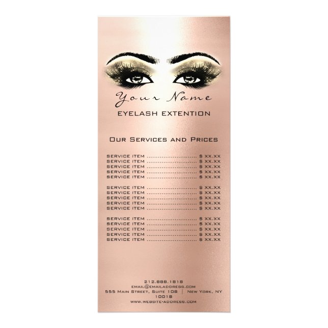 Liste de prix Lashes Extension Maquillage Arti Ros (Dos)