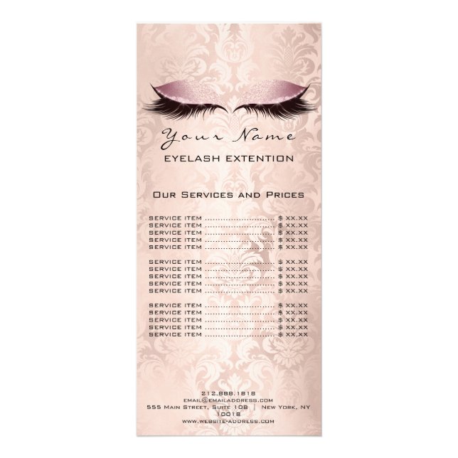 Liste de prix Lashes Extension Maquillage Damask S (Dos)