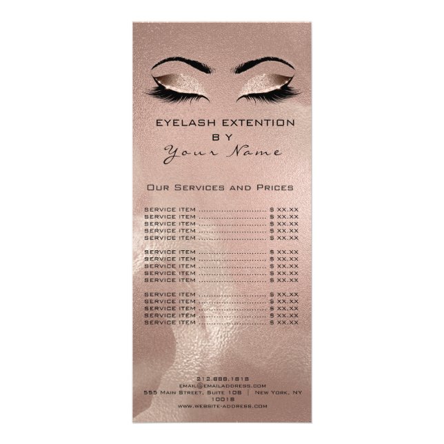 Liste de prix Lashes Extension Maquillage Rose de  (Devant)