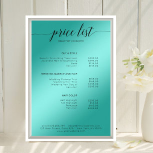 Liste de prix moderne, Green-Glow (Imitat) Poster