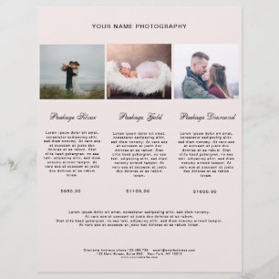 Liste de prix photo moderne