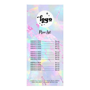 liste de prix pour le papier mauve faux iridescent