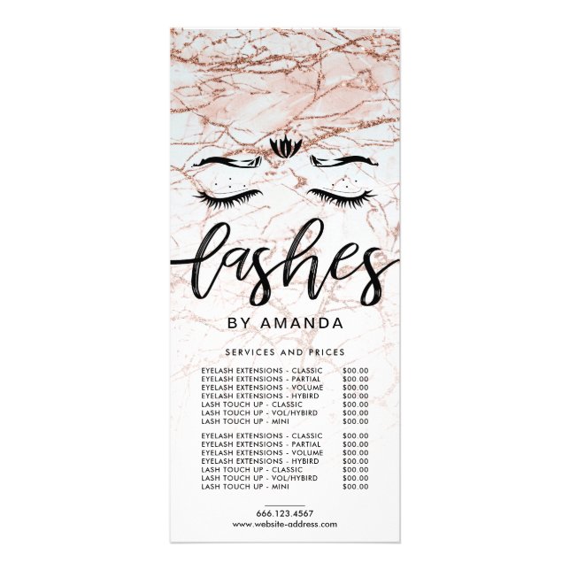 Liste de prix Rose Gold Lashes (Devant)
