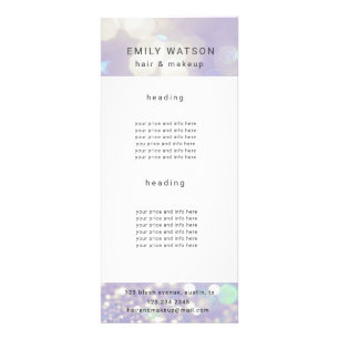 liste de prix salon bokeh pastel scintillant