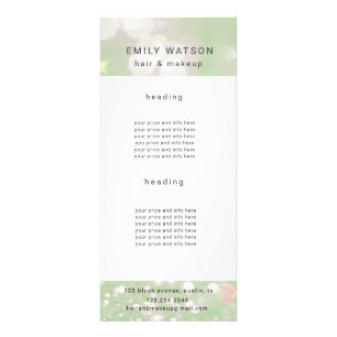 liste de prix salon bokeh pastel scintillant