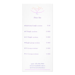 Liste de prix simple fleur de lotus violet et arc-