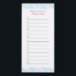 Liste d'épicerie Pastel Blue & Pink<br><div class="desc">Une liste d'épicerie amusante,  simple et mignonne avec des bordures bleu pastel et rose et des listes de contrôle pour écrire vos épiceries. Parfait comme cadeau de Noël,  de fin d'année ou d'anniversaire pour votre maman,  grand-mère,  tantes et collègues.</div>
