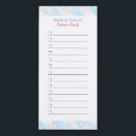 Liste d'épicerie Pastel Blue & Pink<br><div class="desc">Une liste d'épicerie amusante,  simple et mignonne avec des bordures bleu pastel et rose et des listes de contrôle pour écrire vos épiceries. Parfait comme cadeau de Noël,  de fin d'année ou d'anniversaire pour votre maman,  grand-mère,  tantes et collègues.</div>