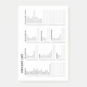 Liste d'épicerie Post-It Notes