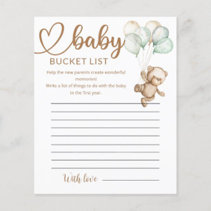 Liste des Baby showers de l'ours bébé en peluche