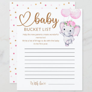 Liste des seaux d'éléphants et de Baby showers de 