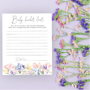 Liste des seaux fleur sauvage baby shower bébé
