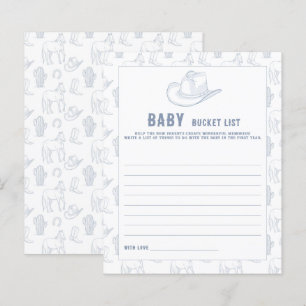 Liste des seaux pour bébés Baby shower Cowboy