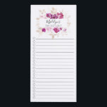 Liste Florale violette moderne à faire<br><div class="desc">Bac à cocher et à lined design de la liste d'achat avec un cadre fleuri moderne violet personnalisé avec votre nom. .</div>