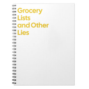 Listes d'épicerie et autres Carnets