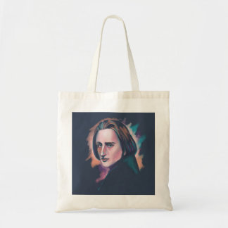 Liszt Colorful Watercolor Portrait Quote Tote Bag