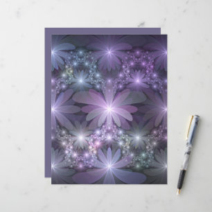 Lit de fleurs tendance brillant art fractal abstra