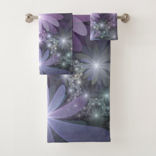 Lit de fleurs tendance brillant art fractal abstra