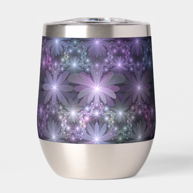 Lit de fleurs tendance brillant art fractal abstra (Avant)