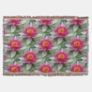 Lit d'eau rose Lotus Jetez la couverture