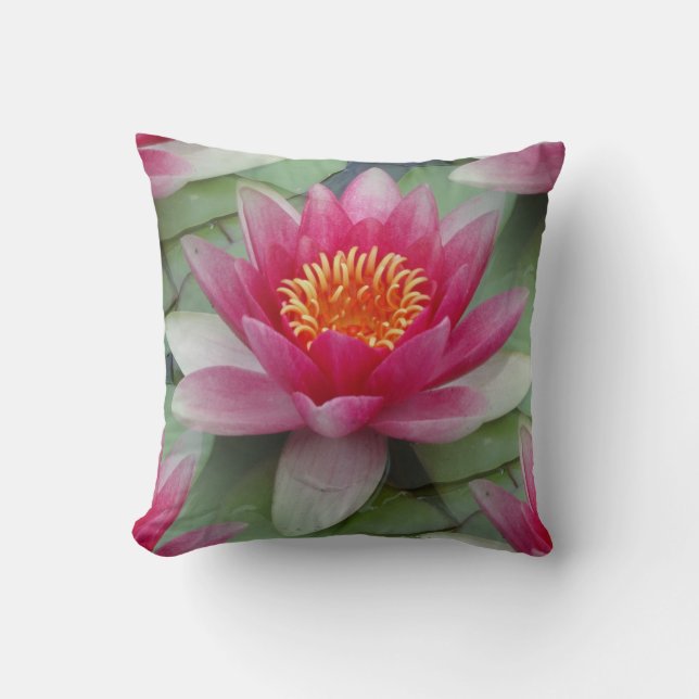 Lit d'eau rose Lotus Lily Lancer Oreiller (Recto)