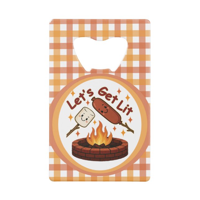 Lit Firepit - mignon Marshmallow & Hot Dog (Devant)