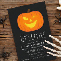 Lit Halloween Cocktail Party Invitation