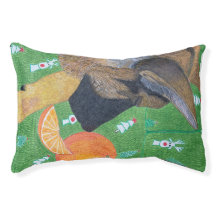 Lit pour animaux de compagnie chien et orange