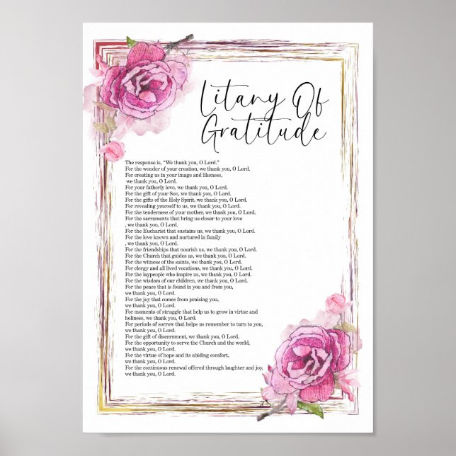Litanie de Gratitude, Impression d'Art Mural Flora (Devant)