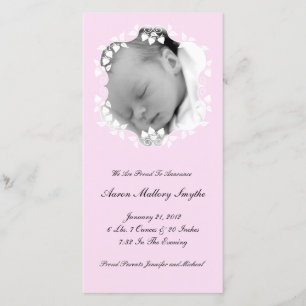 Lite Rose Girl New Baby Carte photo