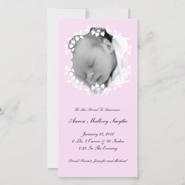 Lite Rose Girl New Baby Carte photo (Devant)