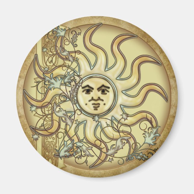 Litha Sun Celtic Style Magnets (Devant)