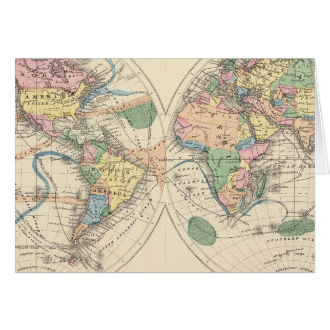 Lithographed World Map (Devant horizontal)