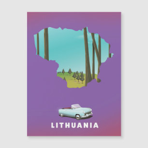 Lithuanie carte illustrée affiche voyage