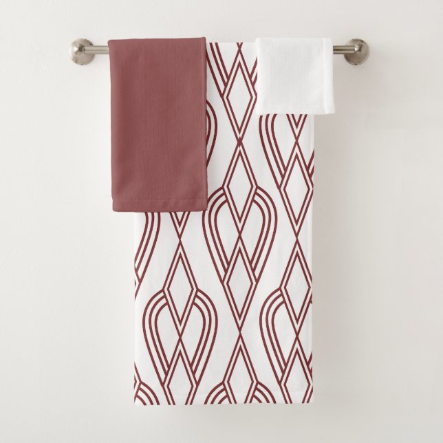 Lits à fleurs Art déco Ensemble de serviettes de b (En situation)