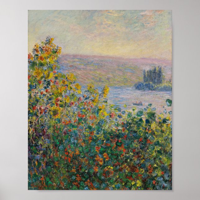 Lits de fleurs à Vetheuil tableau de Claude Monet (Devant)