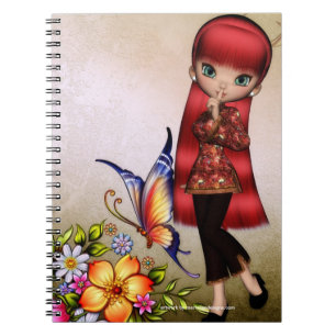 Little Asian Girl Imaginaire Spiral Note Livres 1
