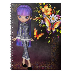 Little Asian Girl Imaginaire Spiral Note Livres 8