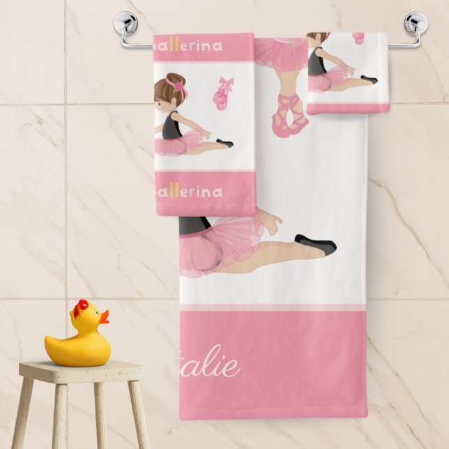 Little Ballerina Pink Ballet Girls Name Bathroom (Créateur téléchargé)