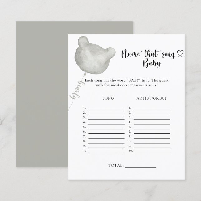 Little Bear Nom que Baby Song (Devant / Derrière)