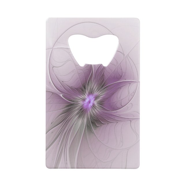 Little Beauty Modern Mauve Gray Fractal Art Flower (Devant)