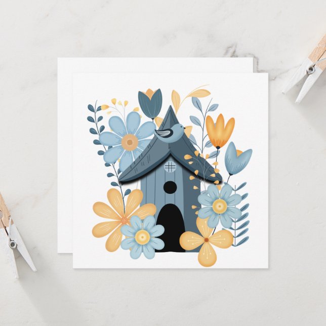 Little Blue Bird House (Devant/Arrière en situation)