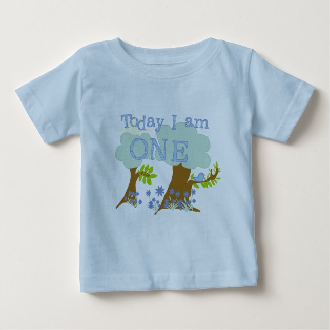 Little Bluebird 1er Anniversaire Tshirts et cadeau (Devant)