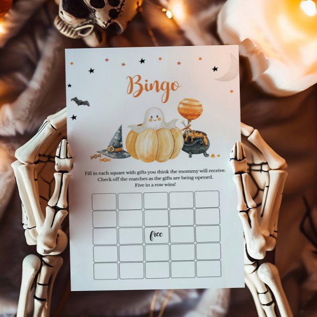 Little Boo Citrouille Halloween Bingo Jeu (Pumpkin Halloween Baby Shower Bingo Game)